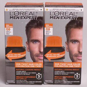 L'OREAL MEN EXPERT One Twist Hair Colour Shade 06 Light Brown BNIP LOT OF 2